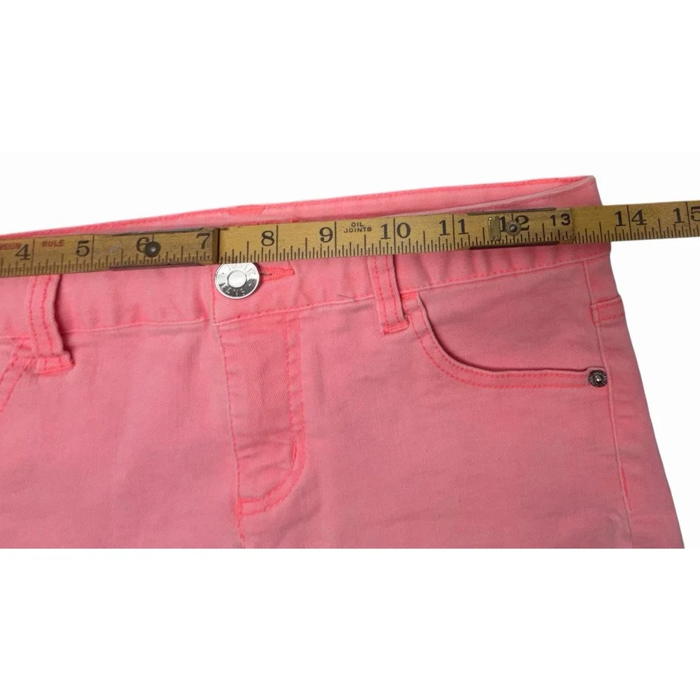 Justice Shorts Girls Size 16 Pink Cut Off Raw Denim Stretch Casual‎ Walking